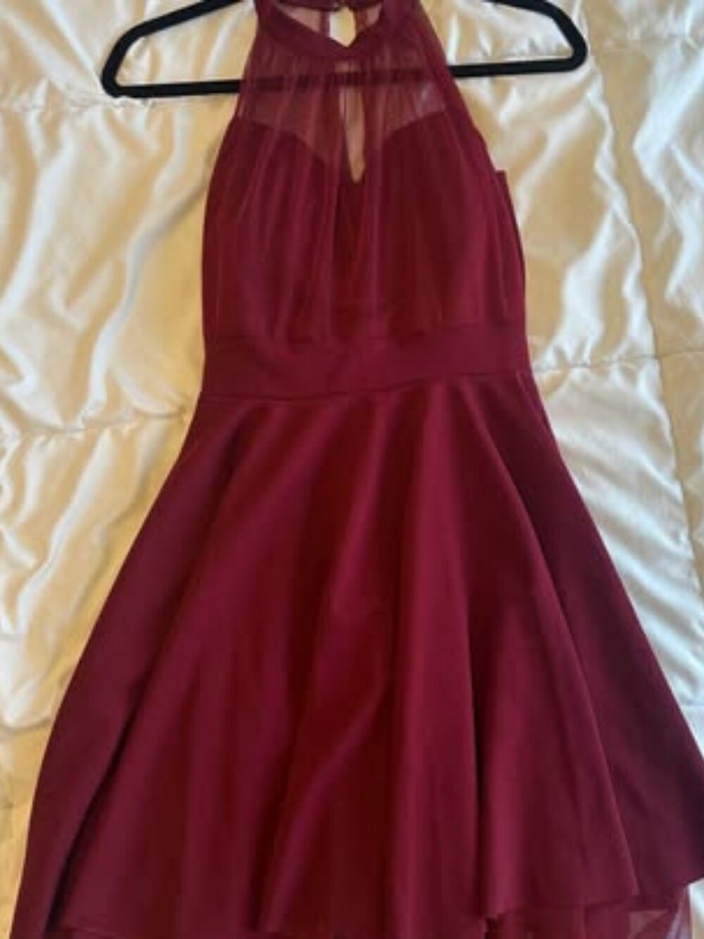 Burgundy Halter Skater Dress from Barcelona